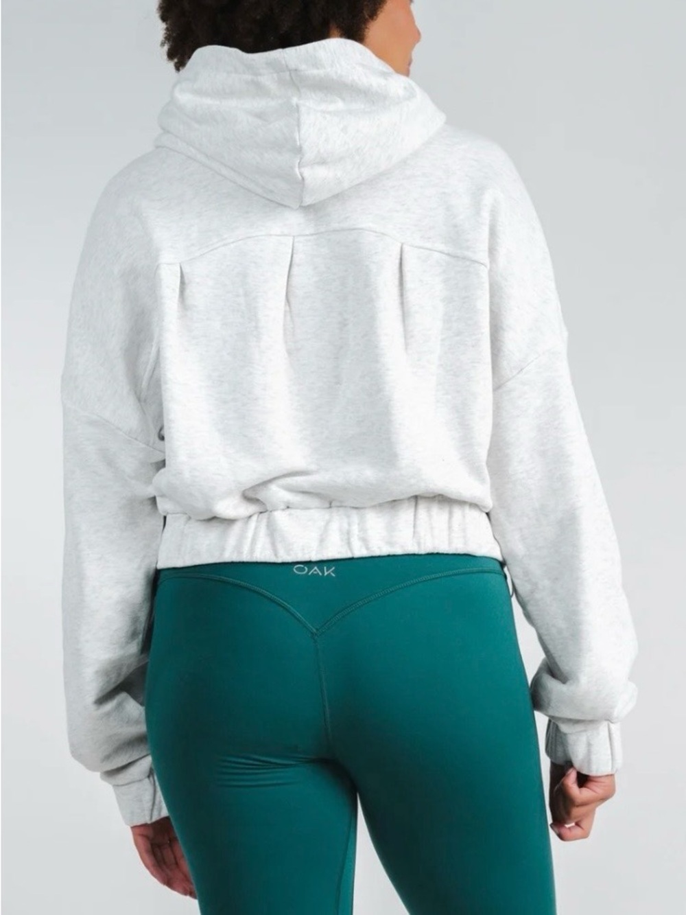 OAK Heather Gray Cropped Half-Zip Hoodie - Picture 2 of 5